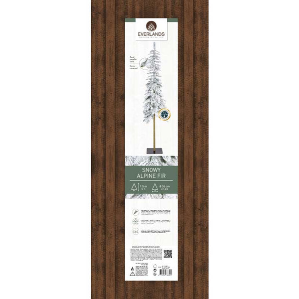 Everlands Alpine Fir Snowy Artificial Christmas Tree - 5ft / 1.5m image 6