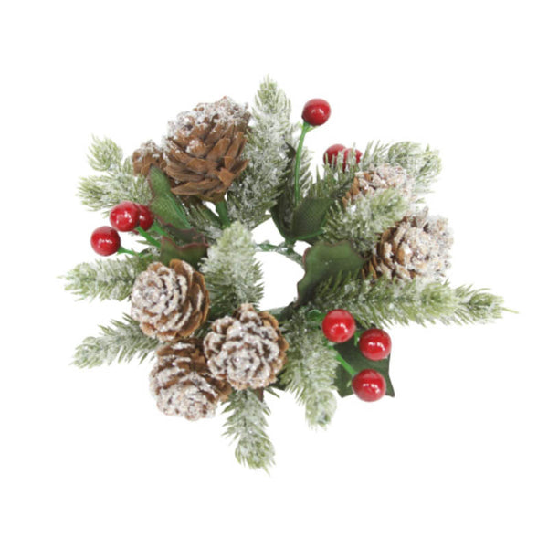 Gisela Graham Snowy Cones Candle Ring image 0