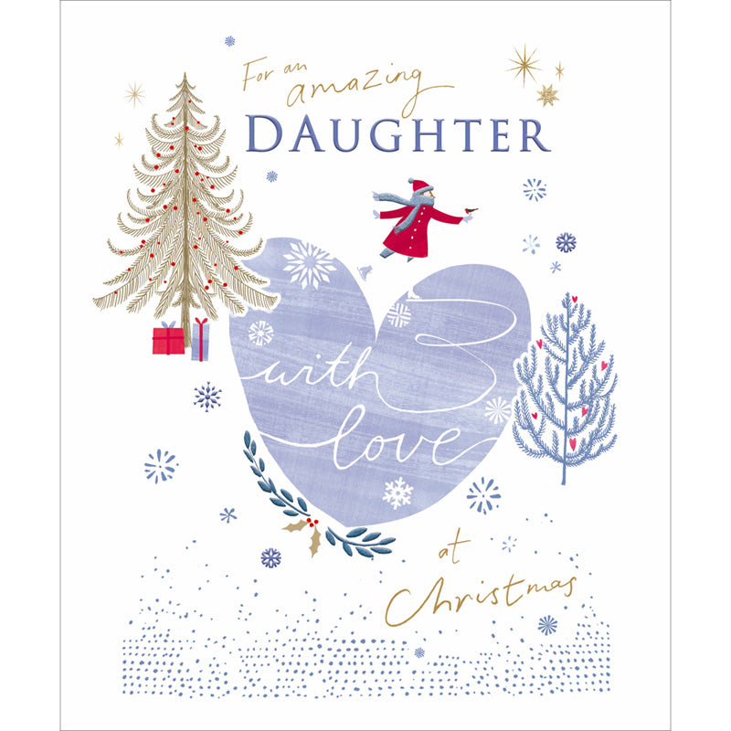 Woodmansterne Ice Skating Daughter Christmas Card image 0