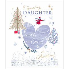 Woodmansterne Ice Skating Daughter Christmas Card image 0