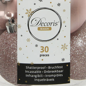 Decoris Shatterproof Baubles in Blush Pink (Pack of 30) image 4