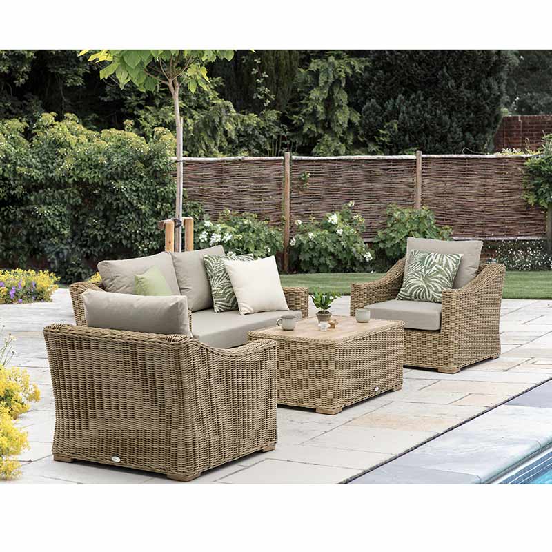 Bramblecrest Fairford 2-Seat Sofa Lounge Set in Walnut Rattan image 0