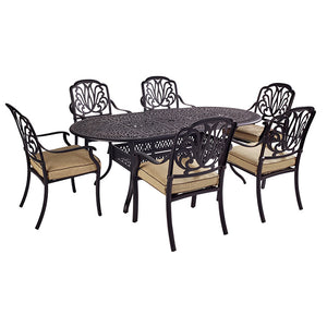Hartman Amalfi 6 Seat Outdoor Dining Set in Bronze with Oval Table, 3m Parasol &amp; 15kg Base image 6