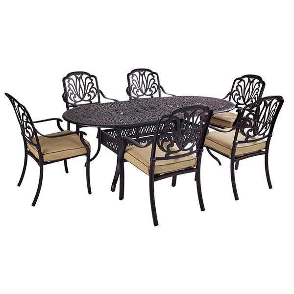 Hartman Amalfi 6 Seat Outdoor Dining Set in Bronze with Oval Table, 3m Parasol &amp; 15kg Base image 6
