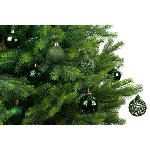 Decoris Shatterproof Baubles in Pine Green (Pack of 37) image 2