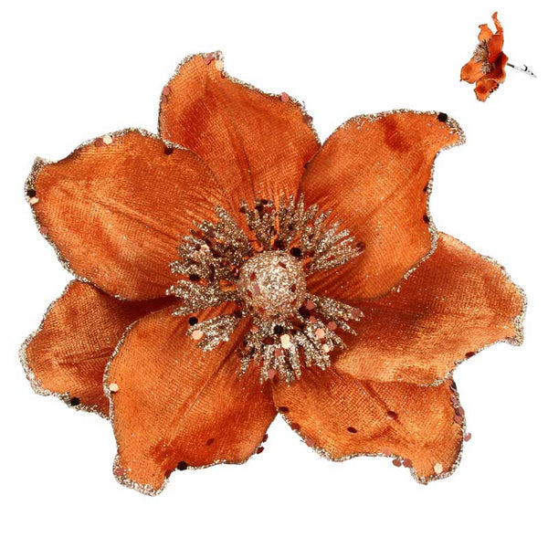 Gisela Graham Orange Sparkling Magnolia Clip image 0