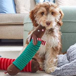 Zoon Festive Frankie Sausage TuffRope Dog Toy image 3
