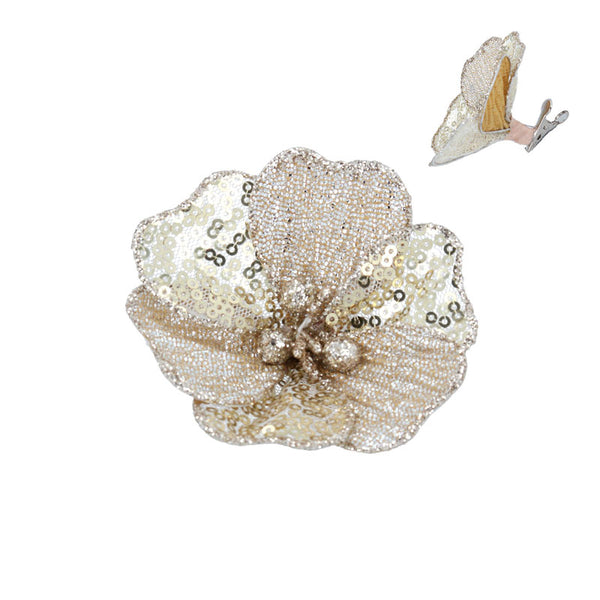 Gisela Graham Pale Gold Magnolia Clip image 0