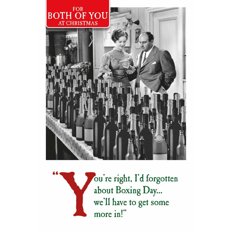 Emotional Rescue Couple With Bottles Christmas Card image 0