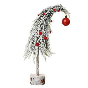 Everlands Mini Snowy Tree with Red Baubles - 45cm image