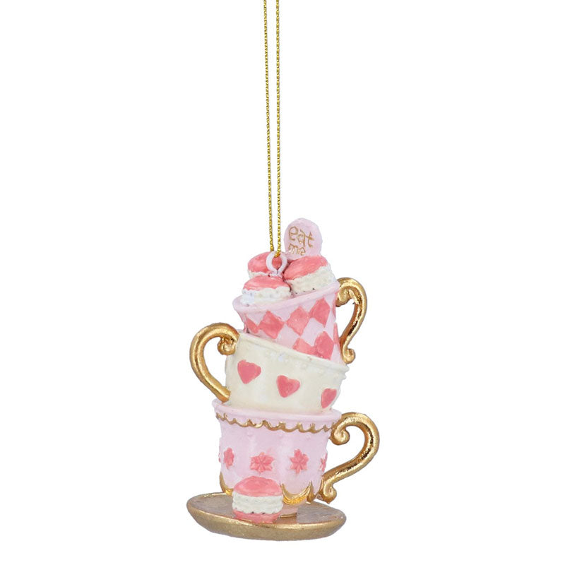 Gisela Graham Resin Tea Cup Stack or Cake with Teapot (Assorted Designs) image 0