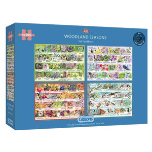 Gibsons Woodland Seasons 4 x 500 Piece Jigsaw Puzzles image 1
