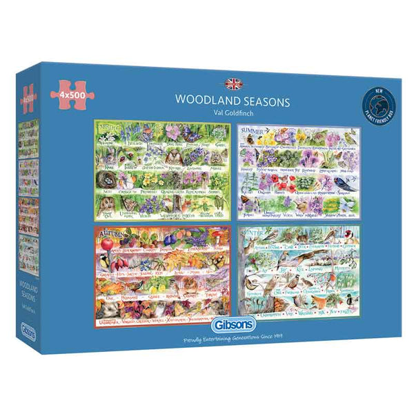 Gibsons Woodland Seasons 4 x 500 Piece Jigsaw Puzzles image 1
