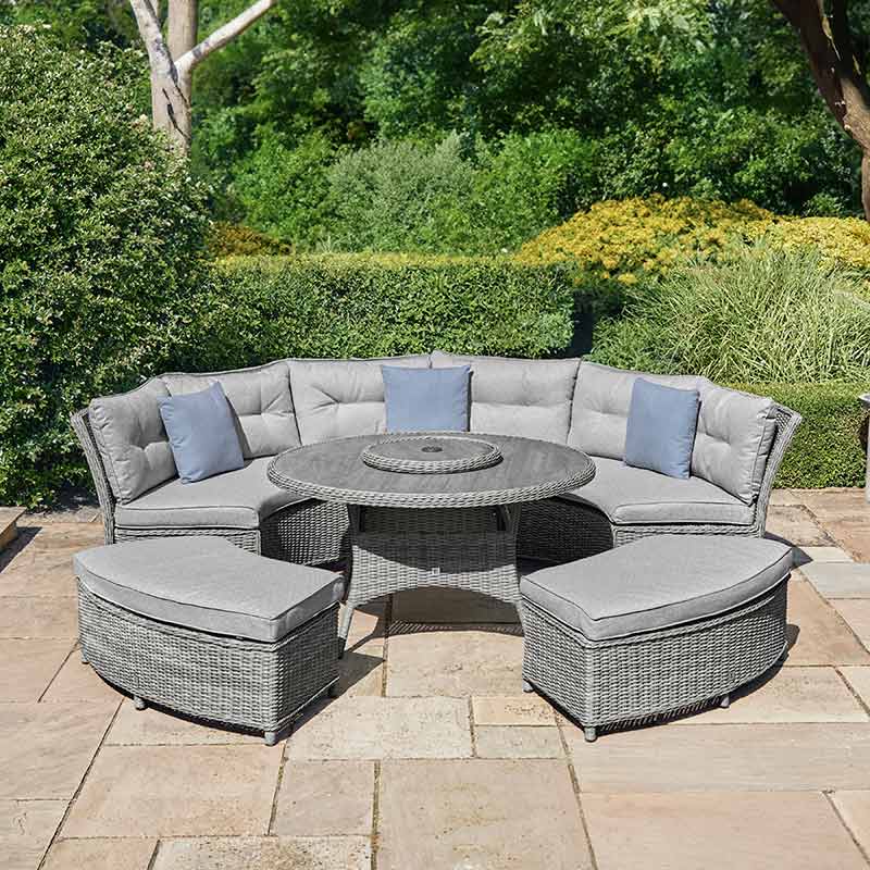 LG Outdoor St Tropez Round Modular Garden Set in Stone with Lazy Susan image 0