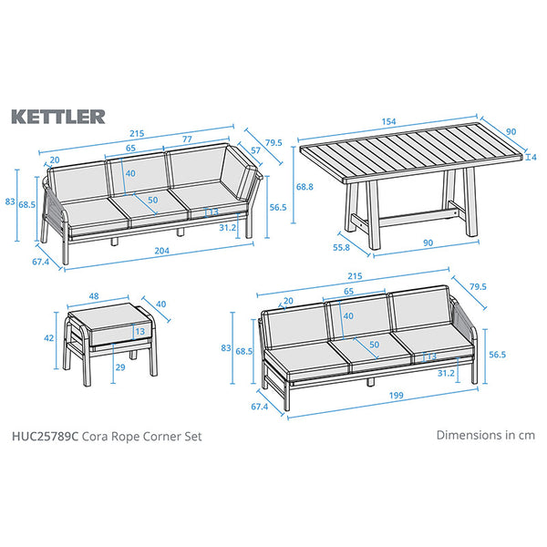 Kettler Cora L-Shape Wooden Corner Set image 11