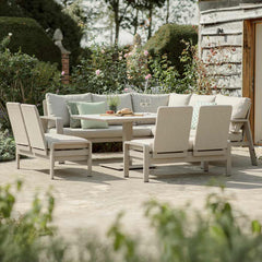 Bramblecrest Prague Corner Sofa Set with Square Height-Adjustable Table (Seats 8) image 0