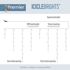 Premier 480 LED SNOWING ICICLEBRIGHTS with Timer - Warm White image 5