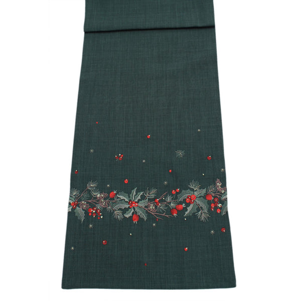 Peggy Wilkins Green Holly Trail Table Runner image 0