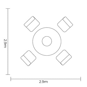 Hartman Buxton 4 Seat Cosy Fire Pit Lounge Set image 14