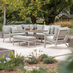 Bramblecrest Zurich L-Shape Sofa Set in Mocha with Rectangular Adjustable Table (Long Right) image 0