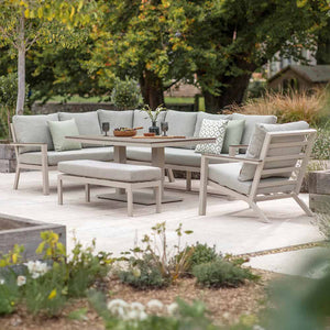 Bramblecrest Zurich L-Shape Sofa Set in Mocha with Rectangular Adjustable Table (Long Right) image 0