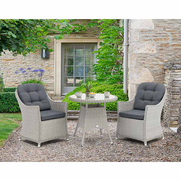 Bramblecrest Wentworth Bistro Set in Pewter Rattan image 0