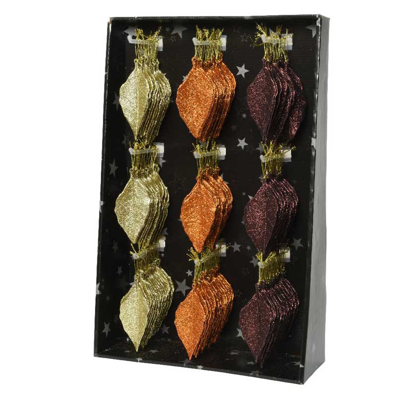 Decoris Plastic Leaf with Glitter (Assorted Designs) image 0