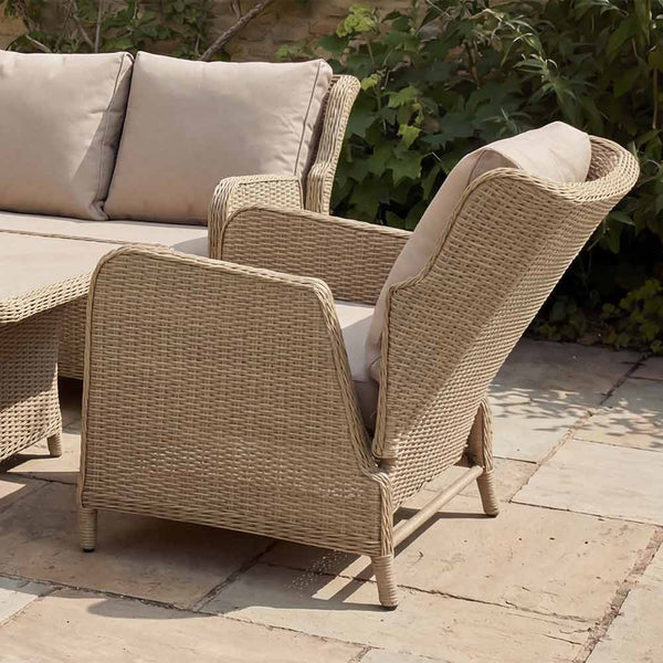 Bramblecrest Chedworth Sandstone Reclining 7-Seat Lounge Set with Height Adjustable Table image 1