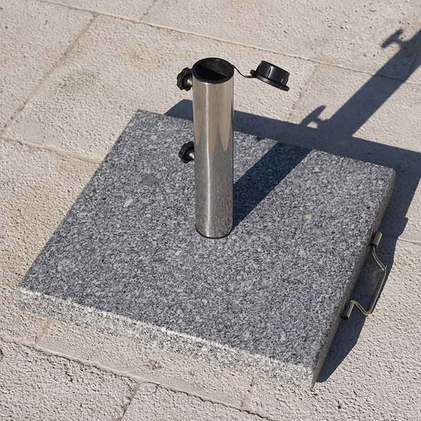 Bramblecrest Square 25kg Granite Parasol Base with 2 Wheels & Handle image 0