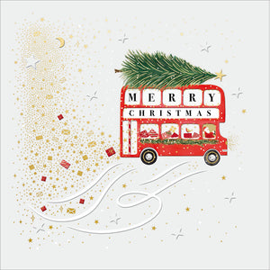 Woodmansterne Double Decker Bus Christmas Card image 0