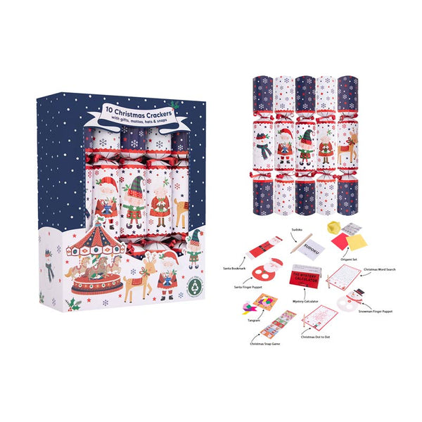 10 Santa &amp; Friends Family Christmas Crackers image 0