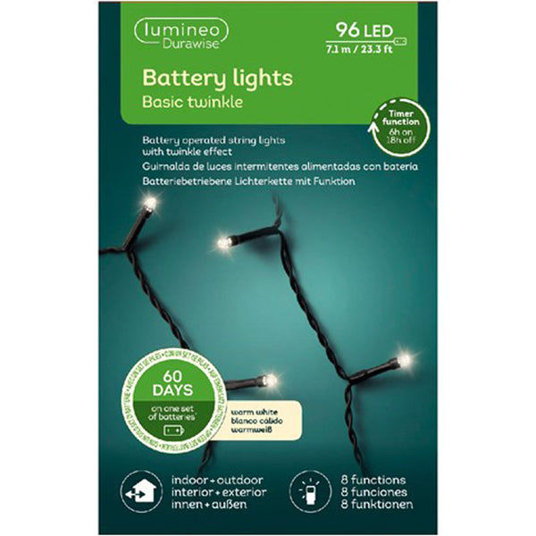 Lumineo 96 Durawise Twinkle LED Battery Lights - Warm White image 1