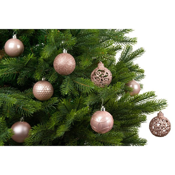 Decoris Shatterproof Baubles in Blush Pink (Pack of 37) image 2