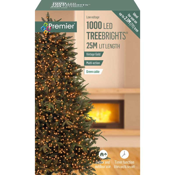 Premier 1000 Multi-Action LED TREEBRIGHTS with Timer - Vintage Gold image 1