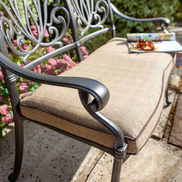 Hartman Amalfi High Back Bench in Bronze with Amber Cushion image 2