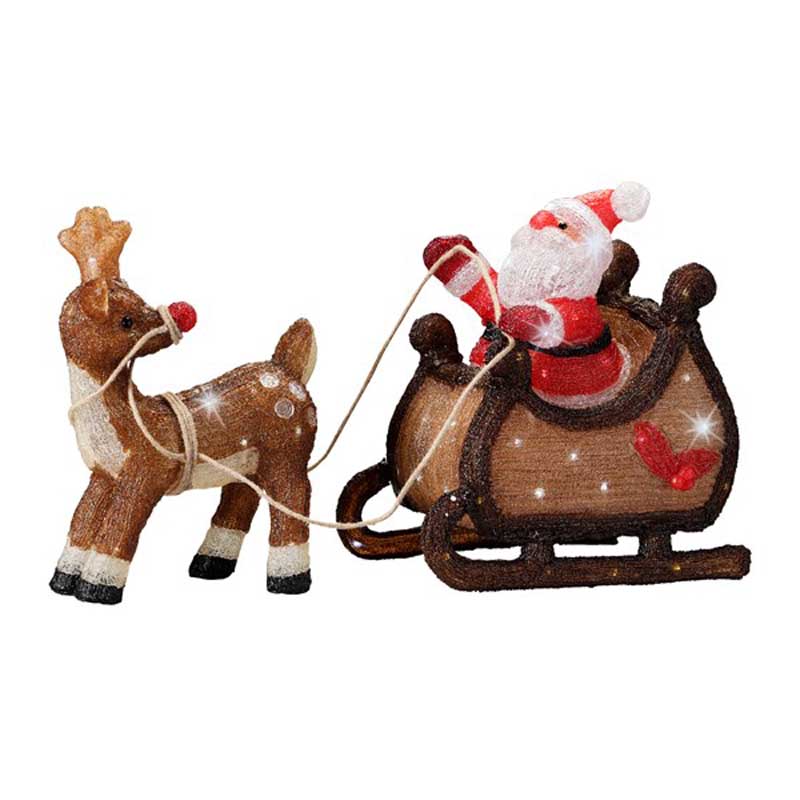 Lumineo LED Acrylic Santa with Sled image 0