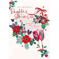 Words N Wishes Champagne Glasses Daughter & Son-In-Law Christmas Card image 0