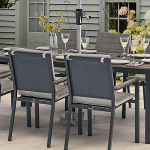 Bramblecrest Zurich 8 Seat Rectangular Dining Set with Parasol &amp; Base image 3