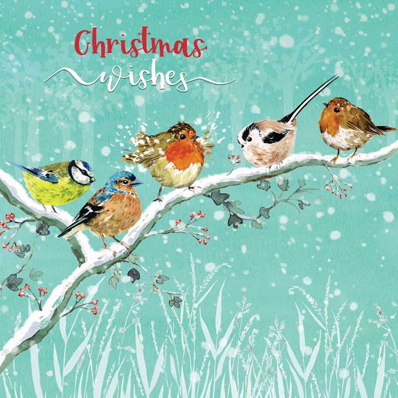 RSPB Small Square Christmas Cards - Festive Gathering (Pack of 10) image 0