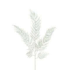 Floralsilk Glittered Silver Leather Fern Stem (86cm) image 0