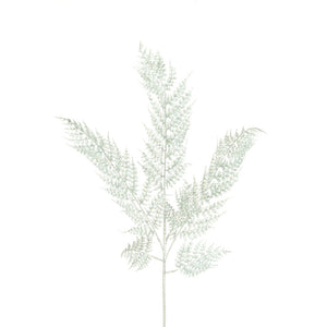 Floralsilk Glittered Silver Leather Fern Stem (86cm) image 0