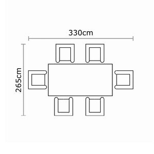 Bramblecrest Zurich 6 Seat Dining Set in Mocha with Rectangular Table, 3m Parasol & Base image 5