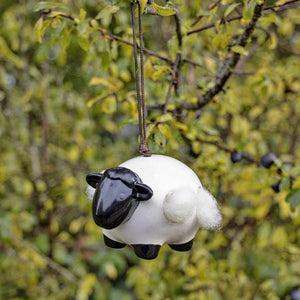 Wildlife World Hanging Ceramic Sheep with Wool image 0