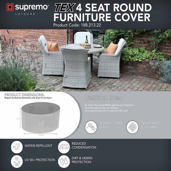 Supremo TEX 4 Seat Round Set Furniture Cover image 1