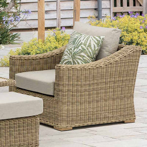 Bramblecrest Fairford L-Shaped Modular Sofa Set in Walnut Rattan with Piston Adjustable Table, Bench &amp; Sofa Chair image 8