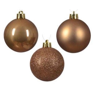 Decoris Shatterproof Baubles in Ginger Brown (Pack of 30) image 1