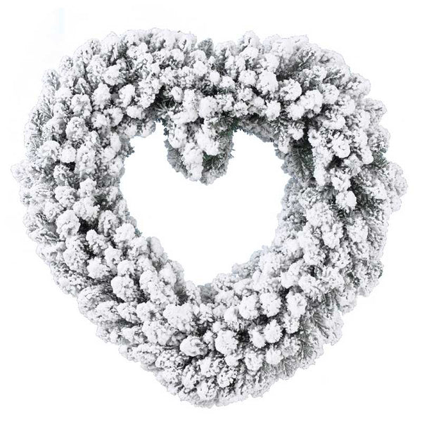 Everlands Snowy Imperial Heart Wreath image 0