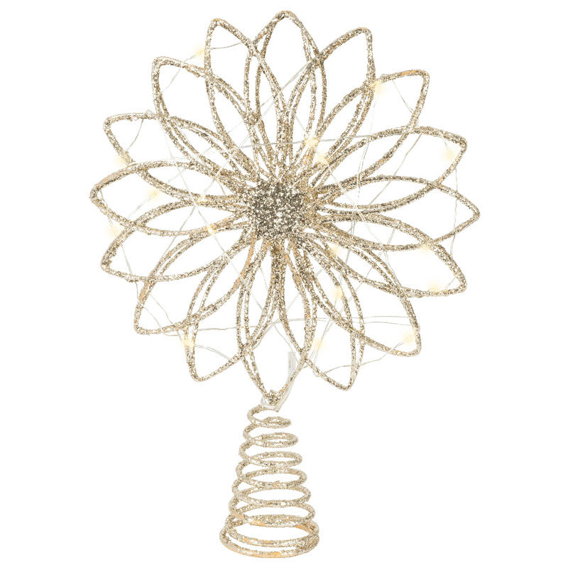 Lumineo LED Gold Glitter Starburst Tree Topper image 0