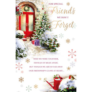 Words N Wishes Red Christmas Door Scene Christmas Card image 0