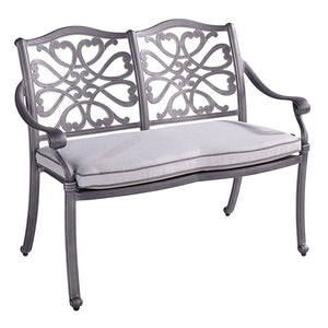 Hartman Capri High Back Bench in Antique Grey with Platinum Cushion image 3
